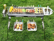 Foldable Stainless Steel BBQ Stove Grill Combo 2 – view 1