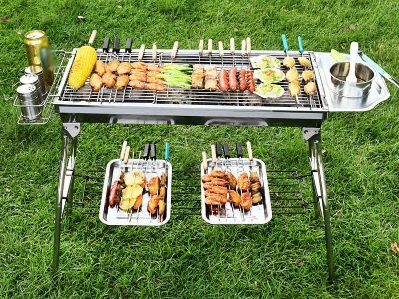 Foldable Stainless Steel BBQ Stove Grill Combo 2 – view 1