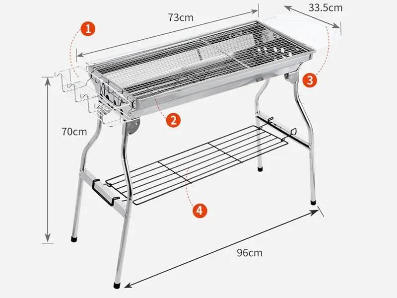 Foldable Stainless Steel BBQ Stove Grill Combo 1 – view 10