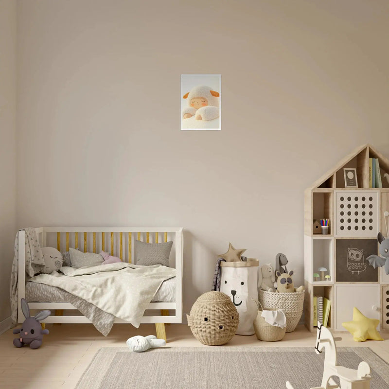 Blank Wall Print Shop Print Material Fluffy Sheep Asleep Fluffy Sheep Asleep