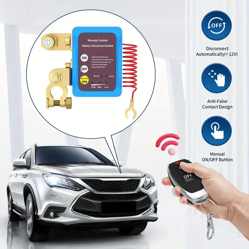 Wireless Remote 240A Car Battery Disconnect Relay Master Cut-off Switch Isolator – view 3
