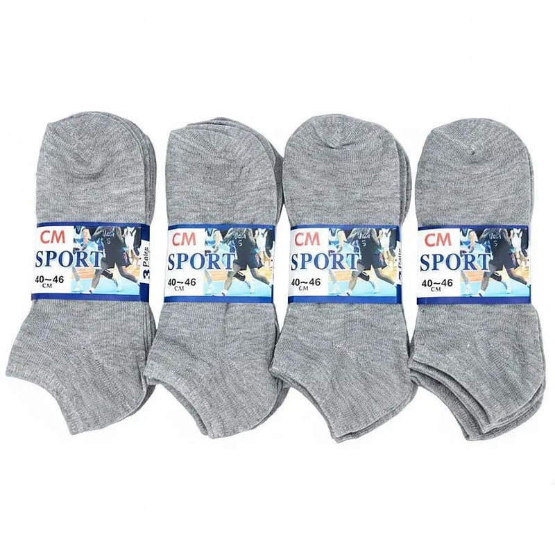(12 Pairs) Thin Ankle Socks - GREY - M7-11/ W8-12 – view 1