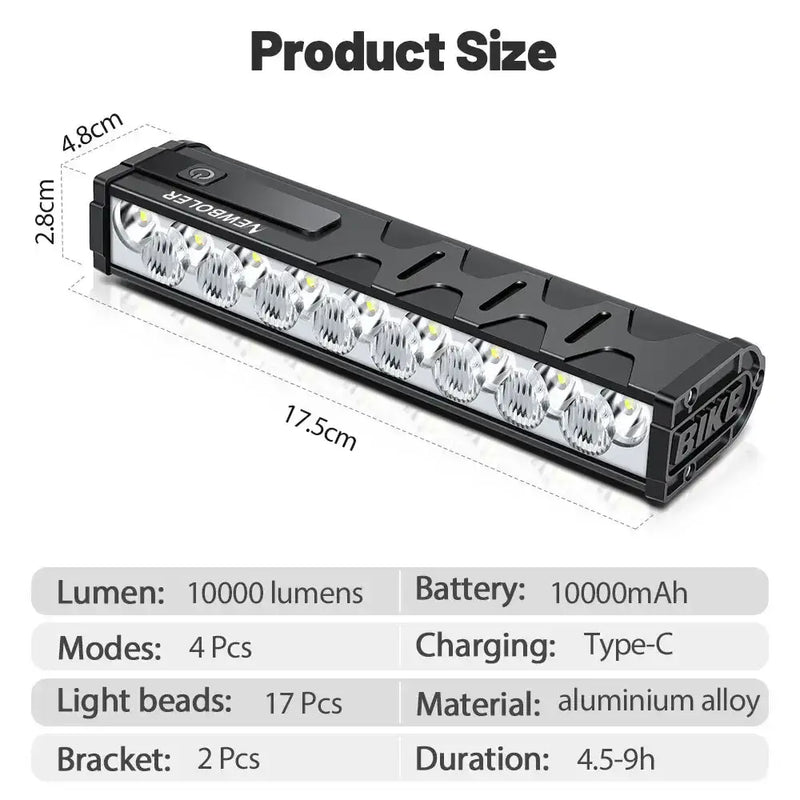 Habicare 10000-Lumen Bicycle Front Light (Rechargeable) 10000-Lumen Bicycle Front Light (Rechargeable)