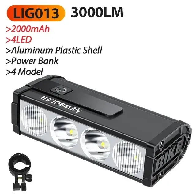 Habicare 10000-Lumen Bicycle Front Light (Rechargeable) 10000-Lumen Bicycle Front Light (Rechargeable)