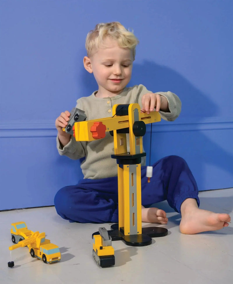 Curious Moonbeam Vehicle Play Big Yellow Crane – Mentari | Construction Toy NZ Big Yellow Crane – Mentari | Construction Toy NZ