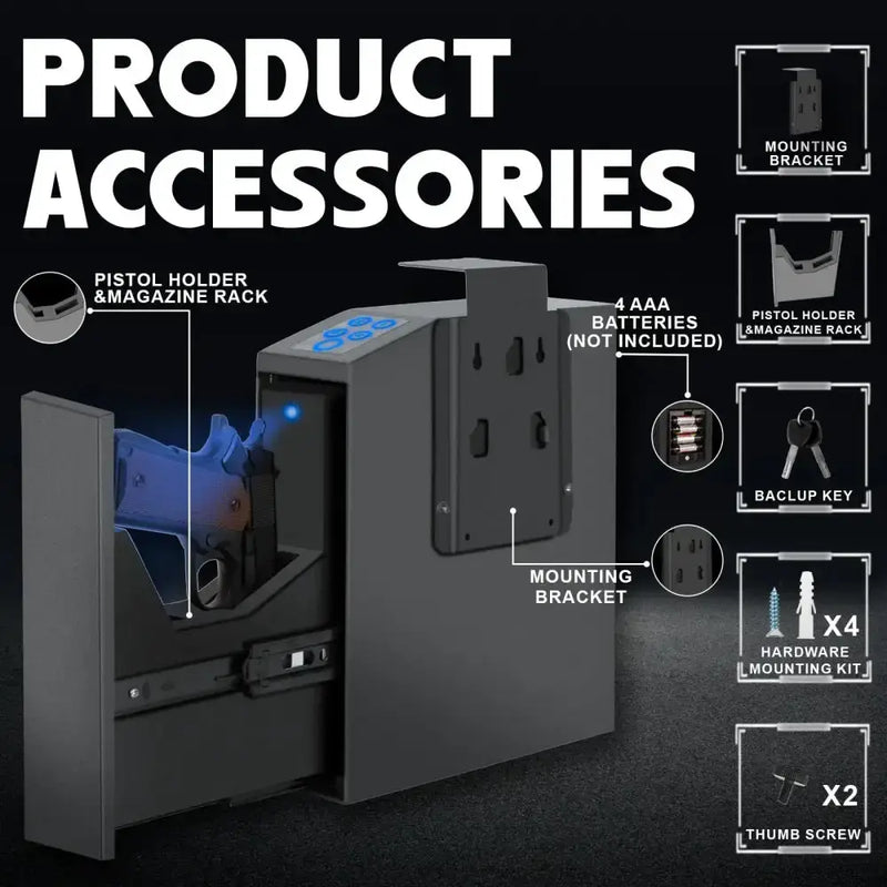 Habicare SS Biometric Handgun Safe with Fingerprint & PIN Biometric Handgun Safe with Fingerprint & PIN