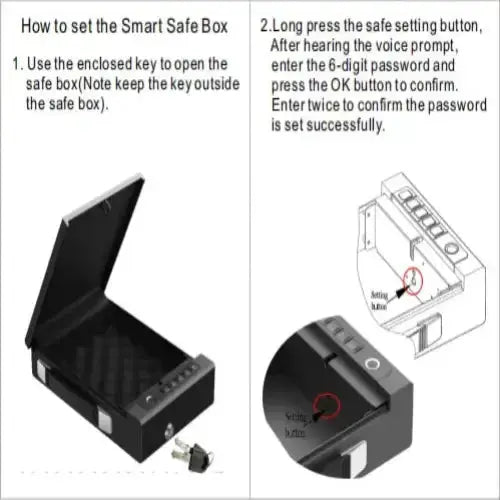 Habicare SS Biometric Portable Gun Safe Box Biometric Portable Gun Safe Box