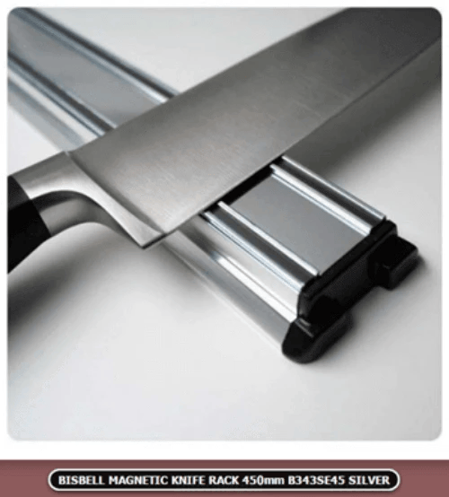 BisBell Knives BisBell Magnetic Knife Rack 450mm-Silver BisBell Magnetic Knife Rack 450mm Silver