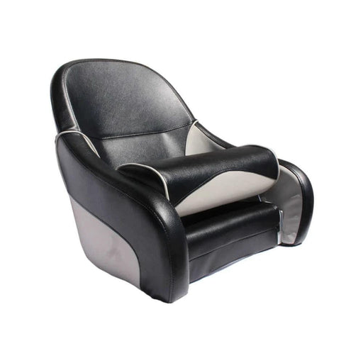 Absolute Marine Flip Up Boat Seat With Cushioned Leg Bolster, Premium Weatherproof Helm Comfort For Boaters