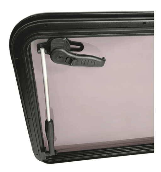 Black Alloy Boat Escape Hatch 575mm X 575mm With Internal Handle For Easy Inside Access Marine Deck Hatch – view 1