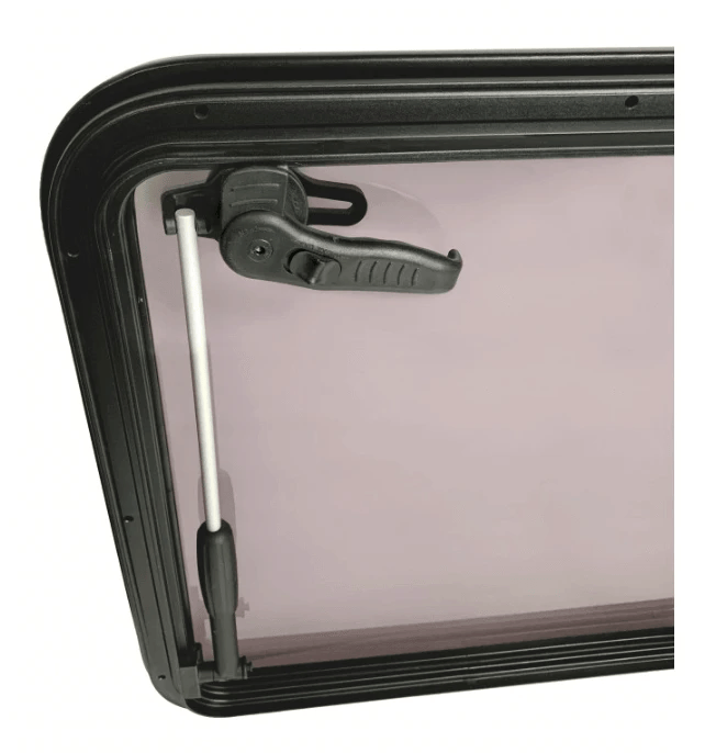 Black Alloy Boat Escape Hatch 575mm X 575mm With Internal Handle For Easy Inside Access Marine Deck Hatch – view 1