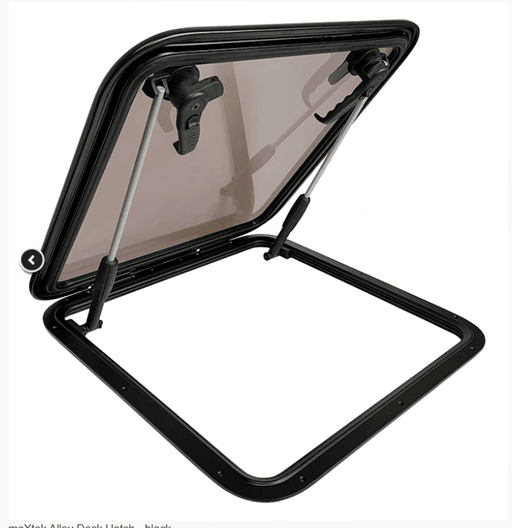 Black Alloy Boat Escape Hatch 575mm X 575mm With Internal Handle For Easy Inside Access Marine Deck Hatch – view 2