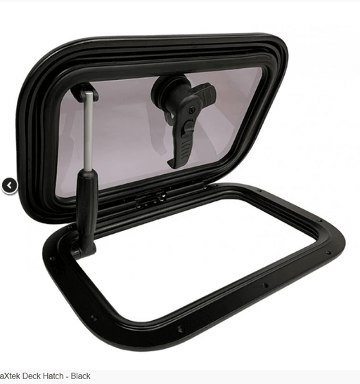 Black Alloy Boat Escape Hatch 575mm by 575mm Deck Hatch With Inside Open Handle For Safe Marine Access – view 1