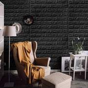 Habicare SS Black Brick Pattern Self-Adhesive Wallpaper (40 Pcs) Black Brick Pattern Self-Adhesive Wallpaper (40 Pcs)
