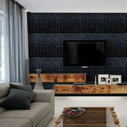 Habicare SS Black Brick Pattern Self-Adhesive Wallpaper (40 Pcs) Black Brick Pattern Self-Adhesive Wallpaper (40 Pcs)