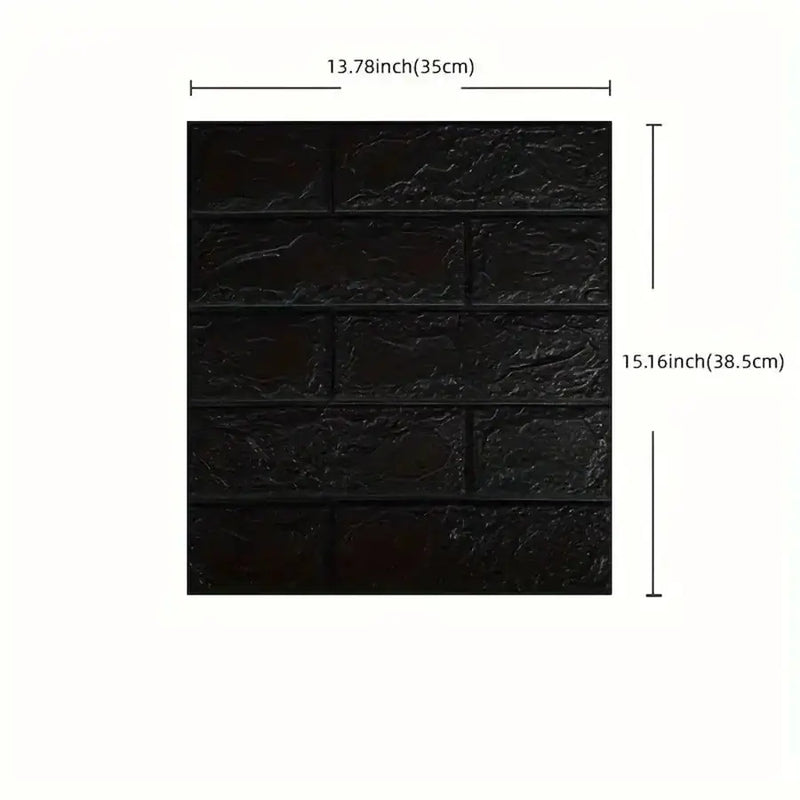 Habicare SS Black Brick Pattern Self-Adhesive Wallpaper (40 Pcs) Black Brick Pattern Self-Adhesive Wallpaper (40 Pcs)