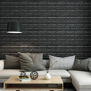 Habicare SS Black Brick Pattern Self-Adhesive Wallpaper (40 Pcs) Black Brick Pattern Self-Adhesive Wallpaper (40 Pcs)