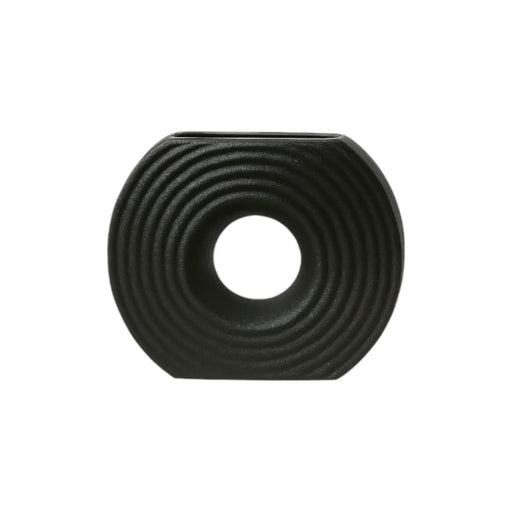 Frankly Cotton Textured Ceramic Circular Vases Donut Silhouette – view 2