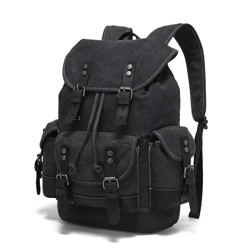 Waxed Canvas Leather Backpack — Retro Heritage Rucksack | Travel & Adventure Pack – view 3