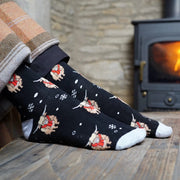 Barekind NZ Socks Save the Black Christmas Highland Cow Bamboo Socks Save the Black Christmas Highland Cow Bamboo Socks