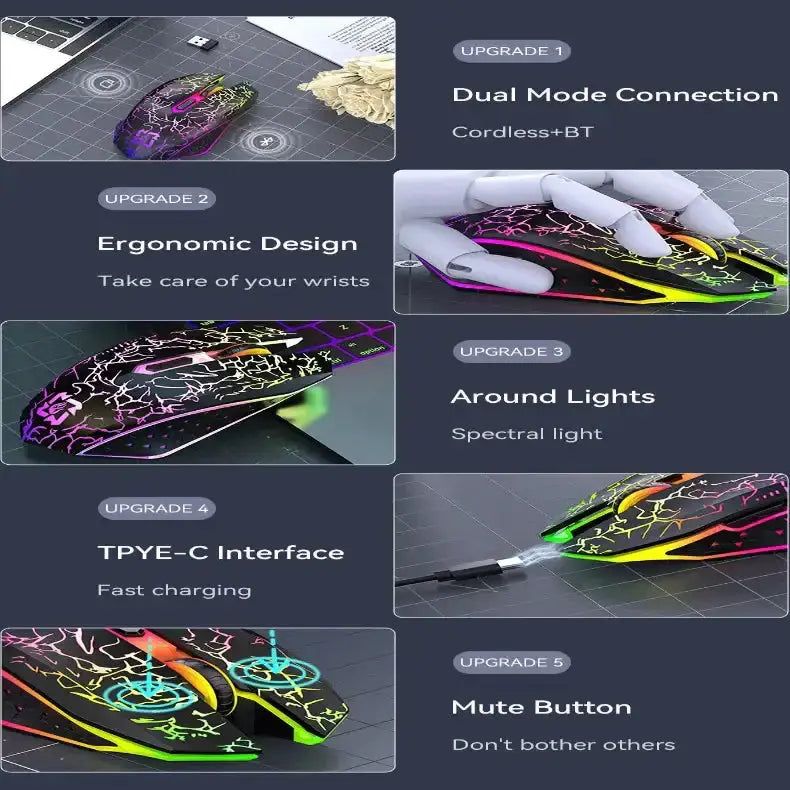 Bluetooth 5.2 RGB Dual-Mode Wireless Gaming Mouse (different models available) – view 11