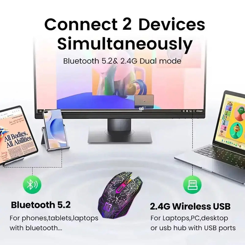 Bluetooth 5.2 RGB Dual-Mode Wireless Gaming Mouse (different models available) – view 9