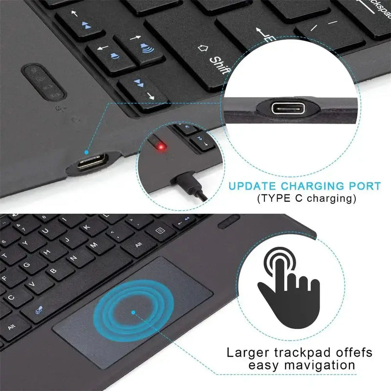 Habicare Bluetooth Backlit Keyboard with Touchpad for Microsoft Surface Pro 3–11, Pro X & Pro 7+ Bluetooth Backlit Keyboard with Touchpad for Microsoft Surface Pro 3–11, Pro X & Pro 7+