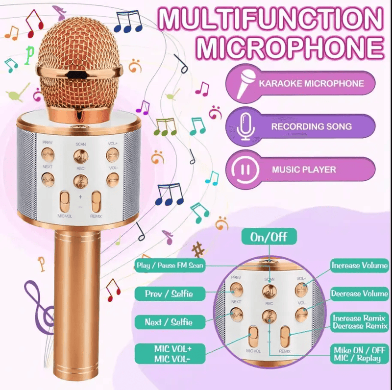 Wireless Bluetooth Karaoke Microphone– 5-in-1 Portable Mic – view 2