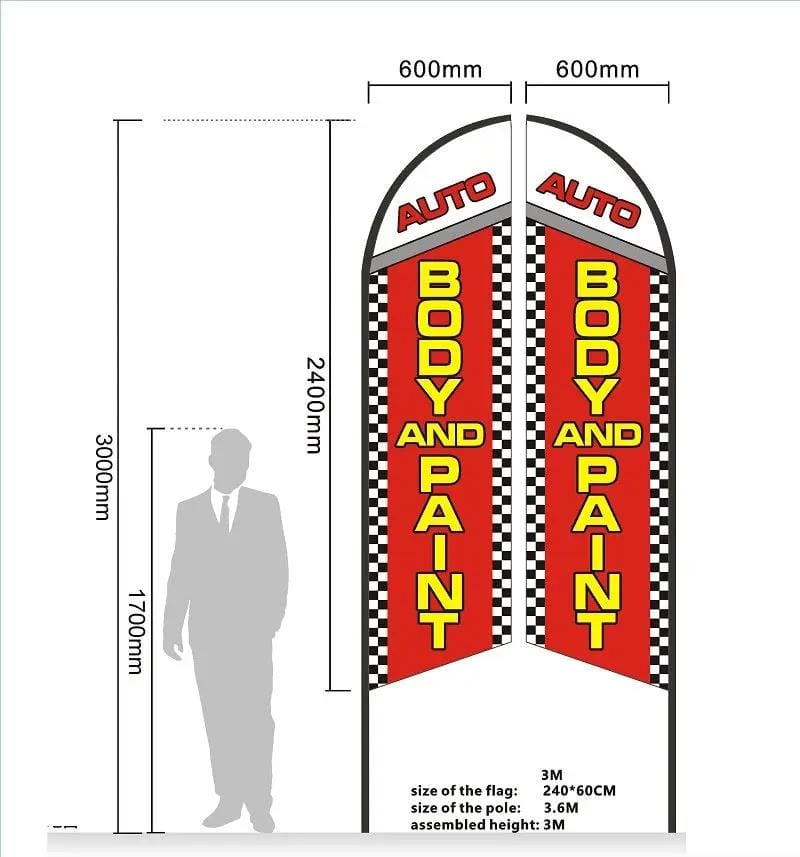 BURGER Pre-print Double Sided Feather Banner Flag Business Commersial – view 2