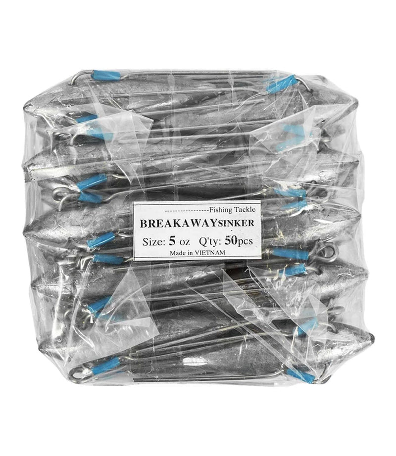starfish Breakaway-Sinkers Breakaway Sinker Bulk Pack 5oz (50 per pack) Breakaway Sinker Bulk Pack 5oz Starfish