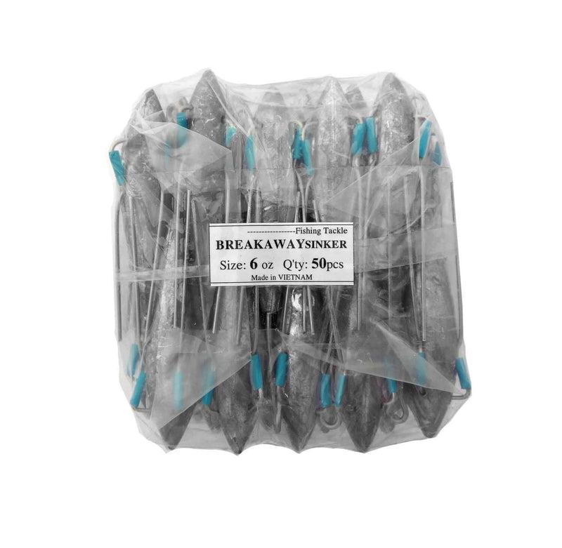 starfish Breakaway-Sinkers Breakaway Sinker Bulk Pack 6oz (50 per pack) Starfish Breakaway Sinker Bulk Pack 6oz 50pcs