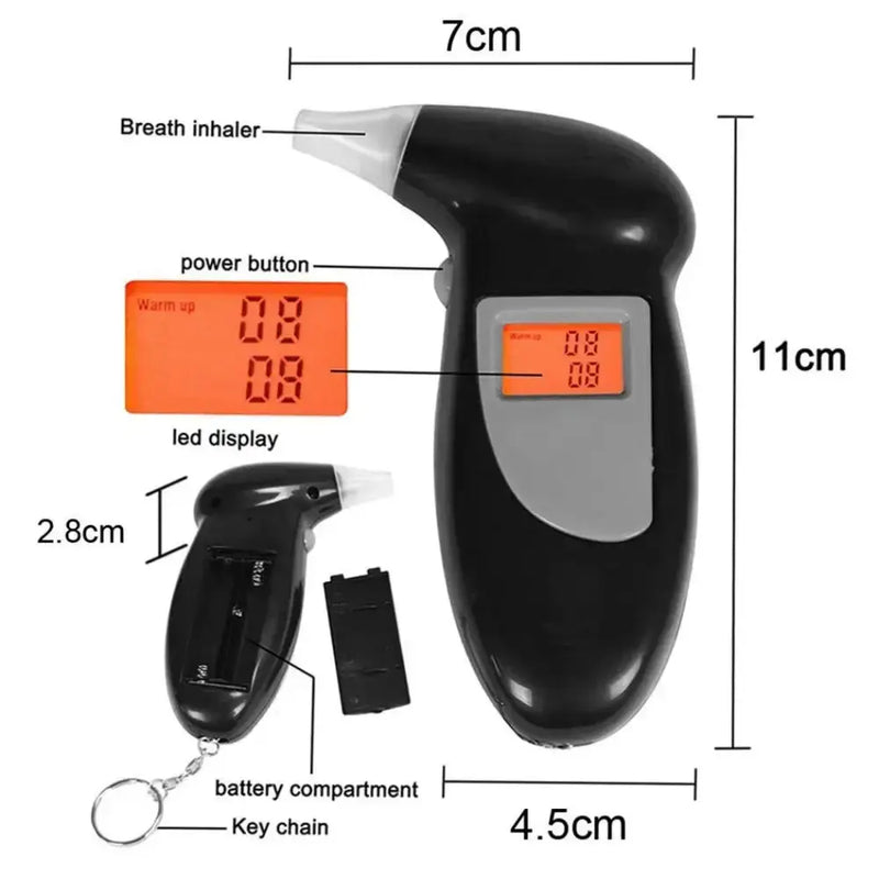 Habicare HBC Breathalyzer (with extra mouth pieces) Habicare Portable Digital Breathalyzer with LCD