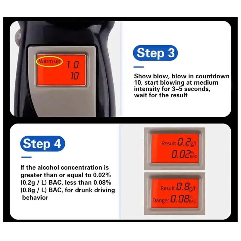 Habicare HBC Breathalyzer (with extra mouth pieces) Habicare Portable Digital Breathalyzer with LCD