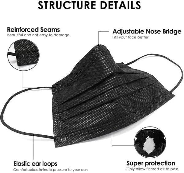 BroDeals Health & Beauty Black Masks 150pcs Black Masks 150pcs
