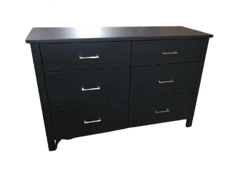 BroDeals Lowboy Tina 6 Drawer Lowboy Black Tina 6 Drawer Lowboy Black