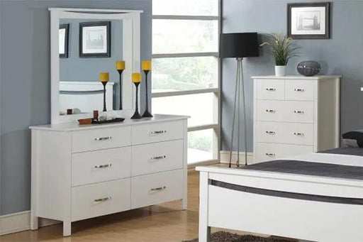 BroDeals Bedroom Furniture Sets Patty 6 Drawer Dressing Table with Mirror Patty 6 Drawer Dressing Table with Mirror
