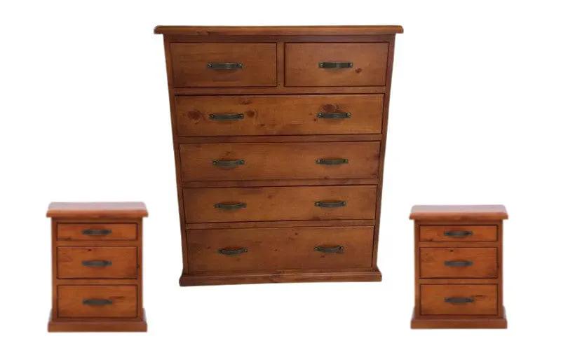 BroDeals bedroom set Tallboy | Bedside Table - Set of 3 Tallboy | Bedside Table - Set of 3