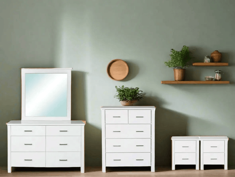 BroDeals Bedroom Suite Tina bedroom Suite White - Set of 6 Tina bedroom Suite White - Set of 6