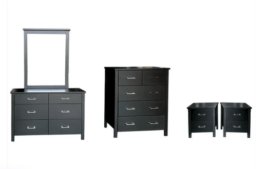 BroDeals Bedroom Suite Tina bedroom Suite Black - Set of 6 Tina bedroom Suite Black - Set of 6