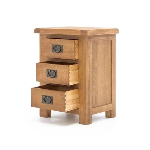 BroDeals Bedside Table Oak 3 Drawer Bedside Table Oak 3 Drawer Bedside Table