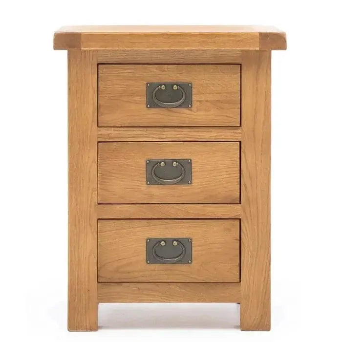 BroDeals Bedside Table Oak 3 Drawer Bedside Table Oak 3 Drawer Bedside Table