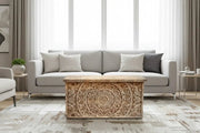 BroDeals Blanket Chest Hand Carved Wooden Trunk | Coffee Table Hand Carved Wooden Trunk | Coffee Table