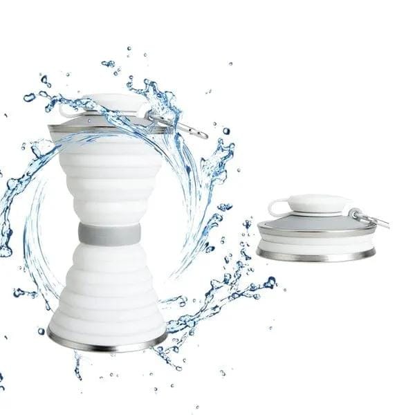 BroDeals Collapsible Water Bottle Collapsible Water Bottle - White Collapsible Water Bottle - White