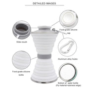 BroDeals Collapsible Water Bottle Collapsible Water Bottle - White Collapsible Water Bottle - White