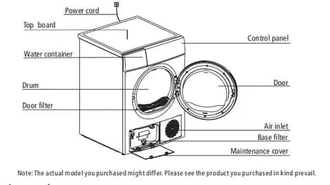 BroDeals Dryer Midea 8KG Heat Pump Tumble dryer Midea 8KG Heat Pump Tumble dryer