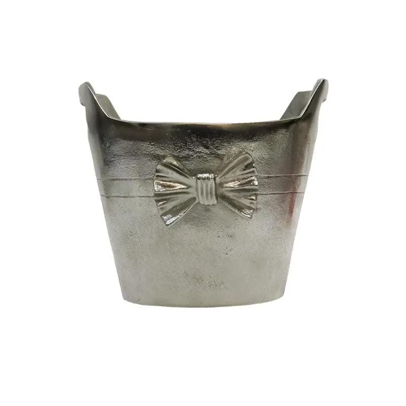 BroDeals Kitchen & Dining Champagne Bucket Silver Bow Oval Champagne Bucket Silver Bow Oval