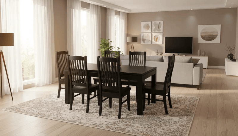 Pine Dining Suite 5Pcs-Black by BroDeals