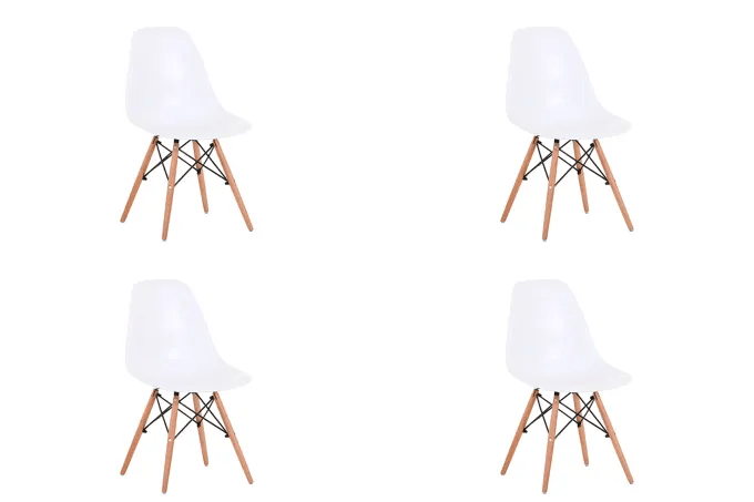 BroDeals Kitchen & Dining Room Chairs Echo Chair Set of 4-White Echo Chair Set of 4-White