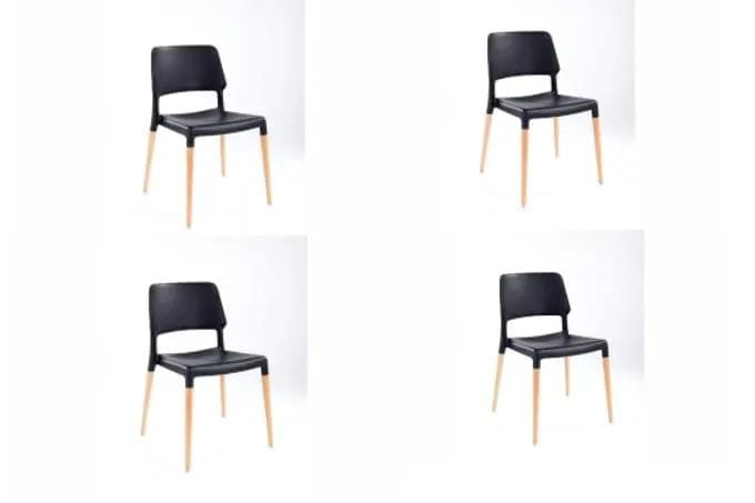 BroDeals Kitchen & Dining Room Chairs Jade Chair Set of 4 - Black Jade Chair Set of 4 - Black