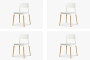 BroDeals Kitchen & Dining Room Chairs Jade Chair Set of 4-White Jade Chair Set of 4-White